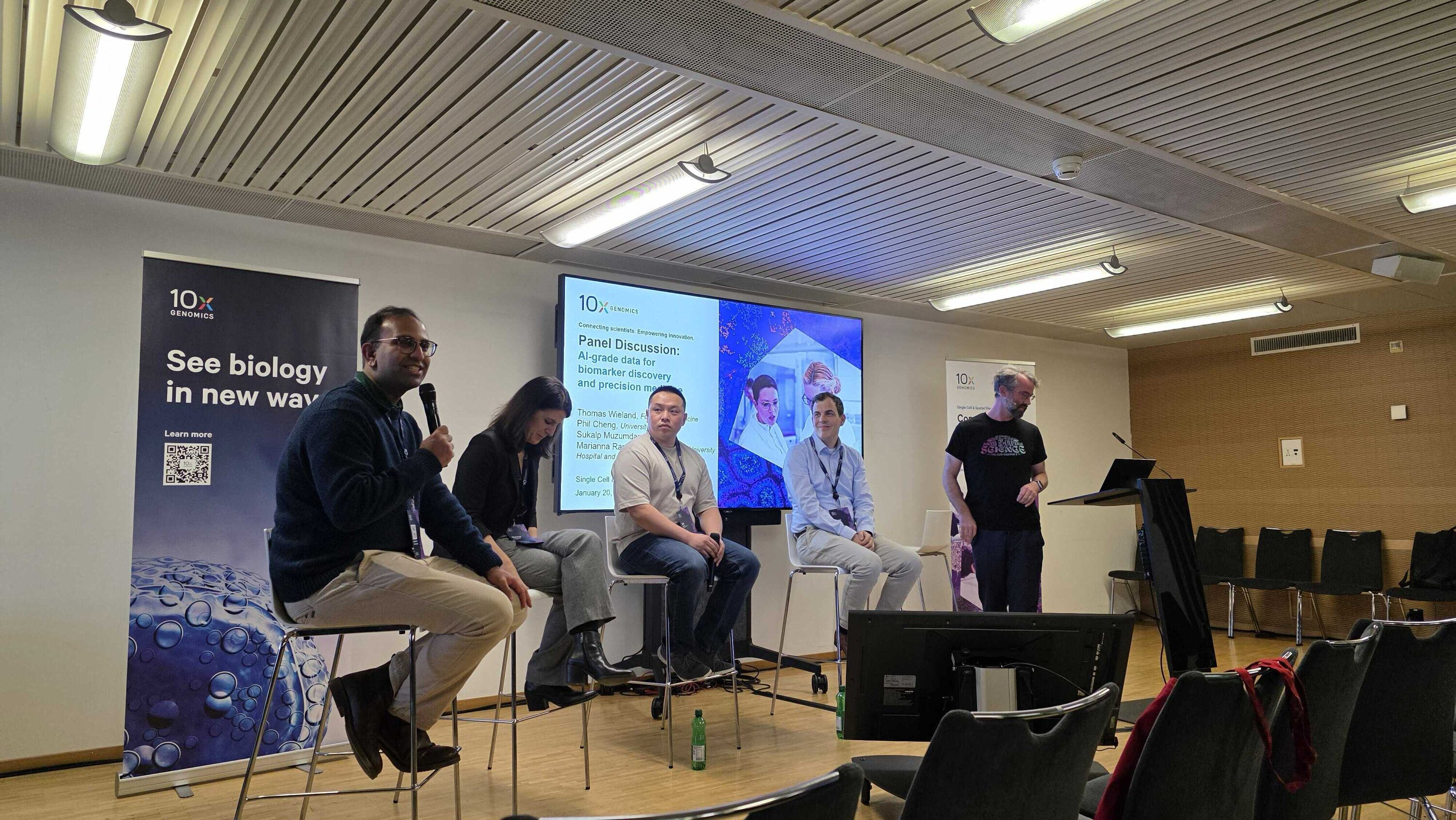 Panel discussion at the 10x Genomics Single-cell & Spatial Discovery Symposium in Bern